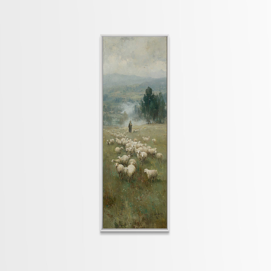Blessed Quiet Hills – Framed Canvas Print – Christian Wall Art – Christian Art Canvas – Skinny Art – Jesus Christmas Art – Christian Decor