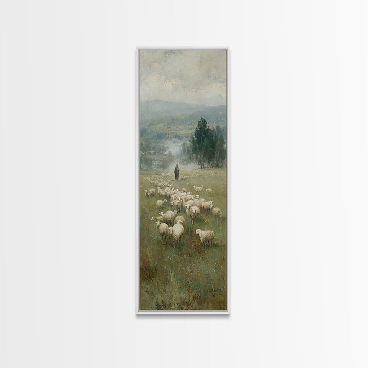 Blessed Quiet Hills – Framed Canvas Print – Christian Wall Art – Christian Art Canvas – Skinny Art – Jesus Christmas Art – Christian Decor