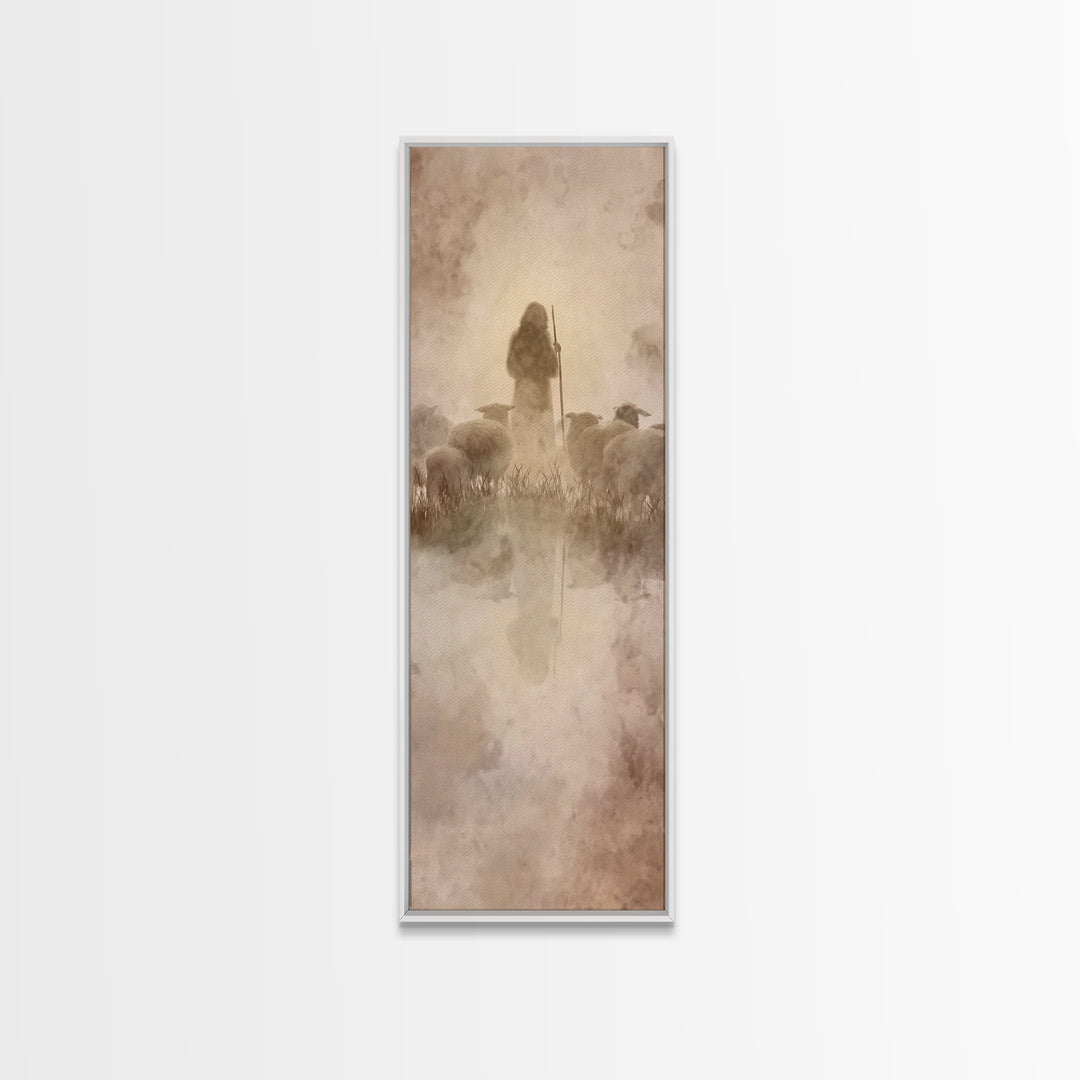Valley Of Peace – Framed Canvas Print – Christian Wall Art – Christian Art Canvas – Jesus Painting – Narrow Art – Christian Christmas Art