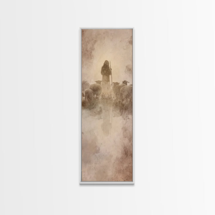 Valley Of Peace – Framed Canvas Print – Christian Wall Art – Christian Art Canvas – Jesus Painting – Narrow Art – Christian Christmas Art
