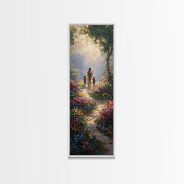 Heavenward Path – Framed Canvas Print – Christian Wall Art – Jesus Painting – Christian Art Canvas – Tall Narrow Wall Art – Christian Chris