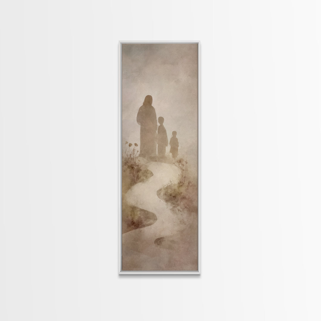 The Gentle Path - Framed Canvas Print - Christian Wall Art - Jesus Painting - Narrow Art - Christian Art Canvas - Christmas Art