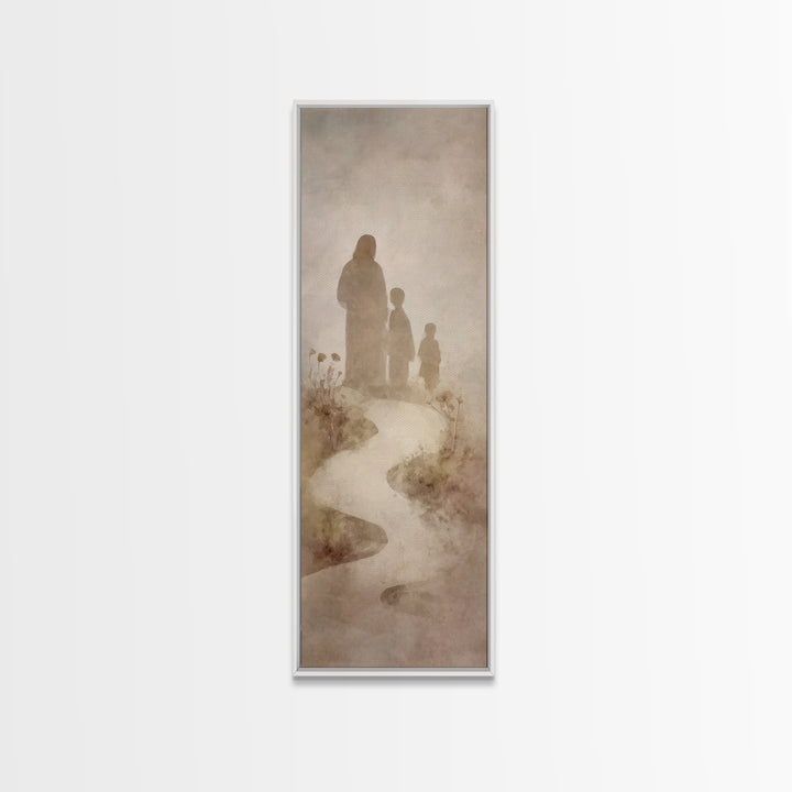 The Gentle Path - Framed Canvas Print - Christian Wall Art - Jesus Painting - Narrow Art - Christian Art Canvas - Christmas Art