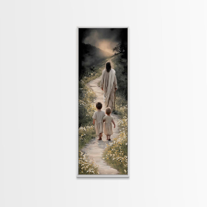 Light Of Guidance | Framed Canvas Print | Christian Art Canvas | Tall Narrow Wall Art | Jesus Painting | Christian Wall Art | Christmas Art