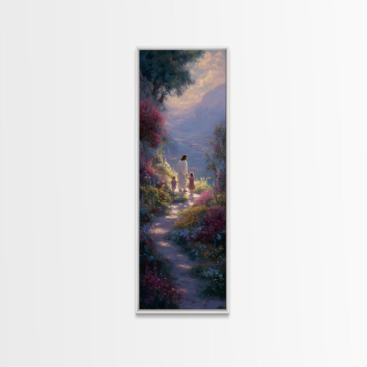 Valley Of Peace, Framed Canvas Print, Christian Art Canvas, Skinny Art, Christian Wall Art, Jesus Painting, Christmas Art