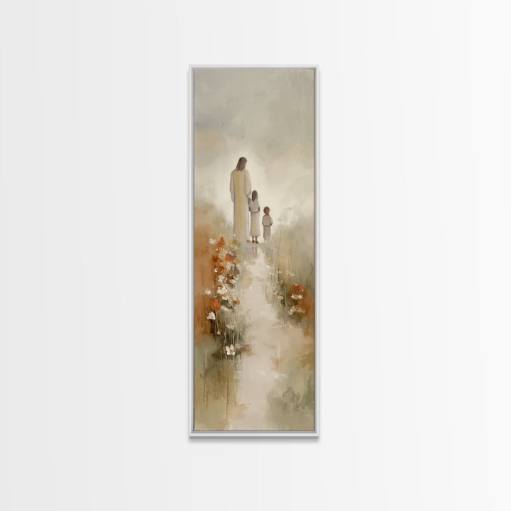 Graceful Stillness, Framed Canvas Print, Christian Art Canvas, Tall Narrow Wall Art, Christian Wall Art, Jesus Painting, Christmas Art