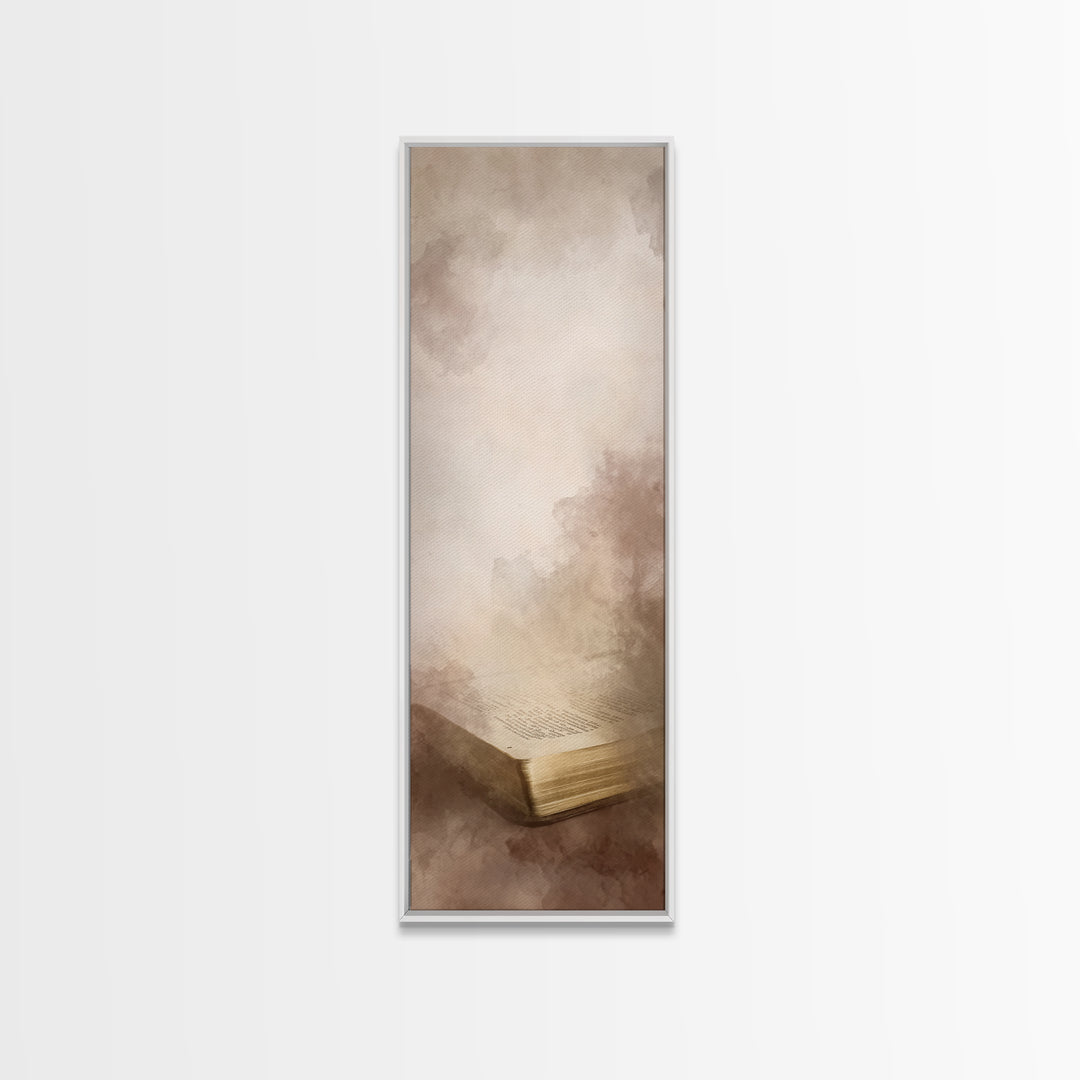 Pages Of Mercy – Framed Canvas Print – Christian Art Canvas – Christian Wall Art – Skinny Art – Christian Art – Christian Christmas – Chris