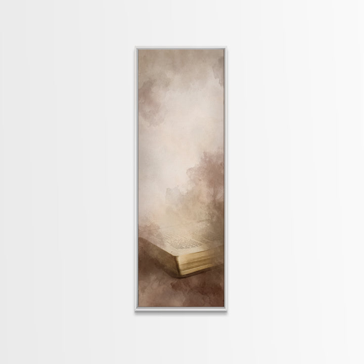 Pages Of Mercy – Framed Canvas Print – Christian Art Canvas – Christian Wall Art – Skinny Art – Christian Art – Christian Christmas – Chris