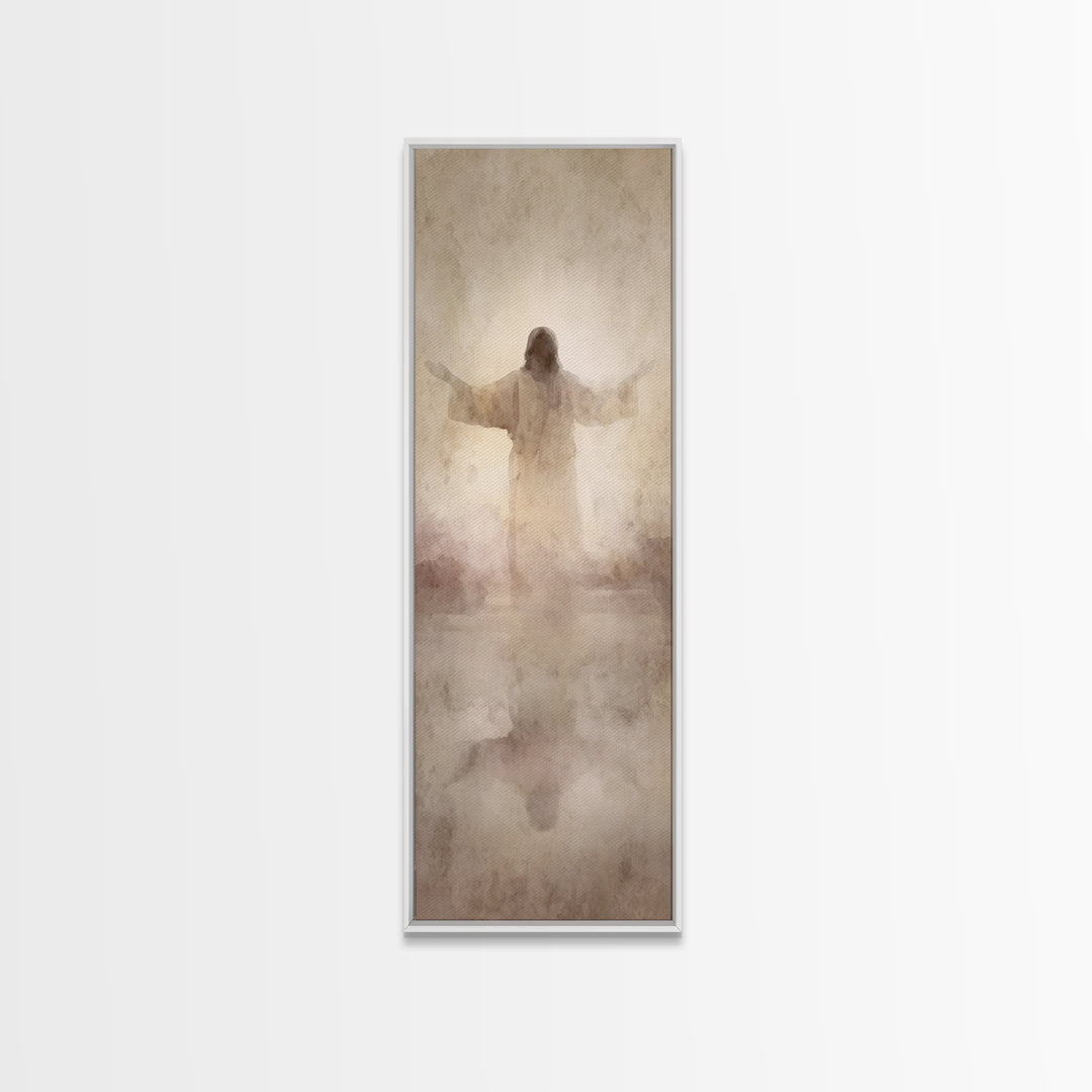 Radiant Dawn Calm | Framed Canvas Print | Narrow Art | Christian Art Canvas | Jesus Painting | Christian Christmas Art | Modern Christian A