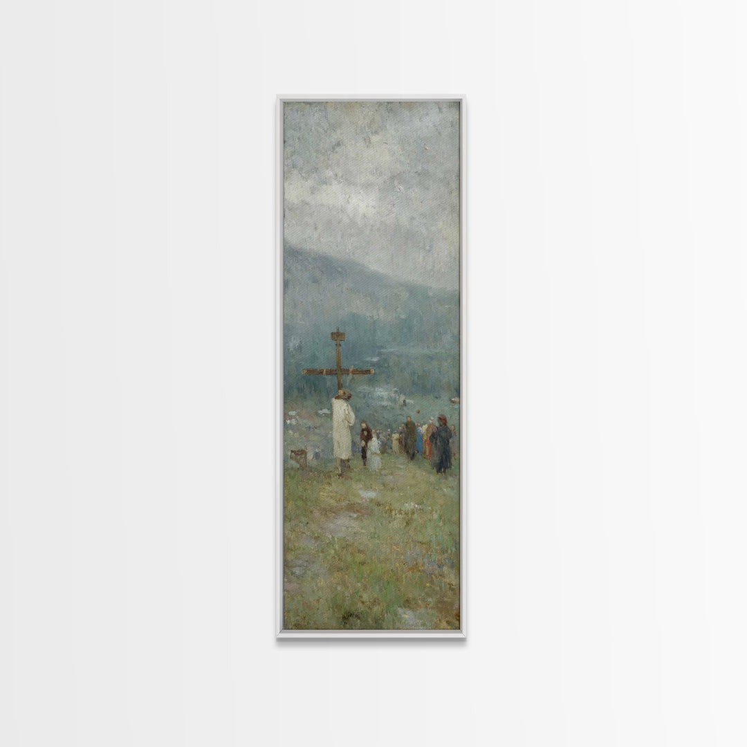 Pilgrim Of Grace | Framed Canvas Print | Christian Wall Art | Jesus Painting Canvas | Skinny Art | Christian Christmas Art | Christian Deco