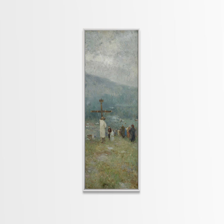 Pilgrim Of Grace | Framed Canvas Print | Christian Wall Art | Jesus Painting Canvas | Skinny Art | Christian Christmas Art | Christian Deco