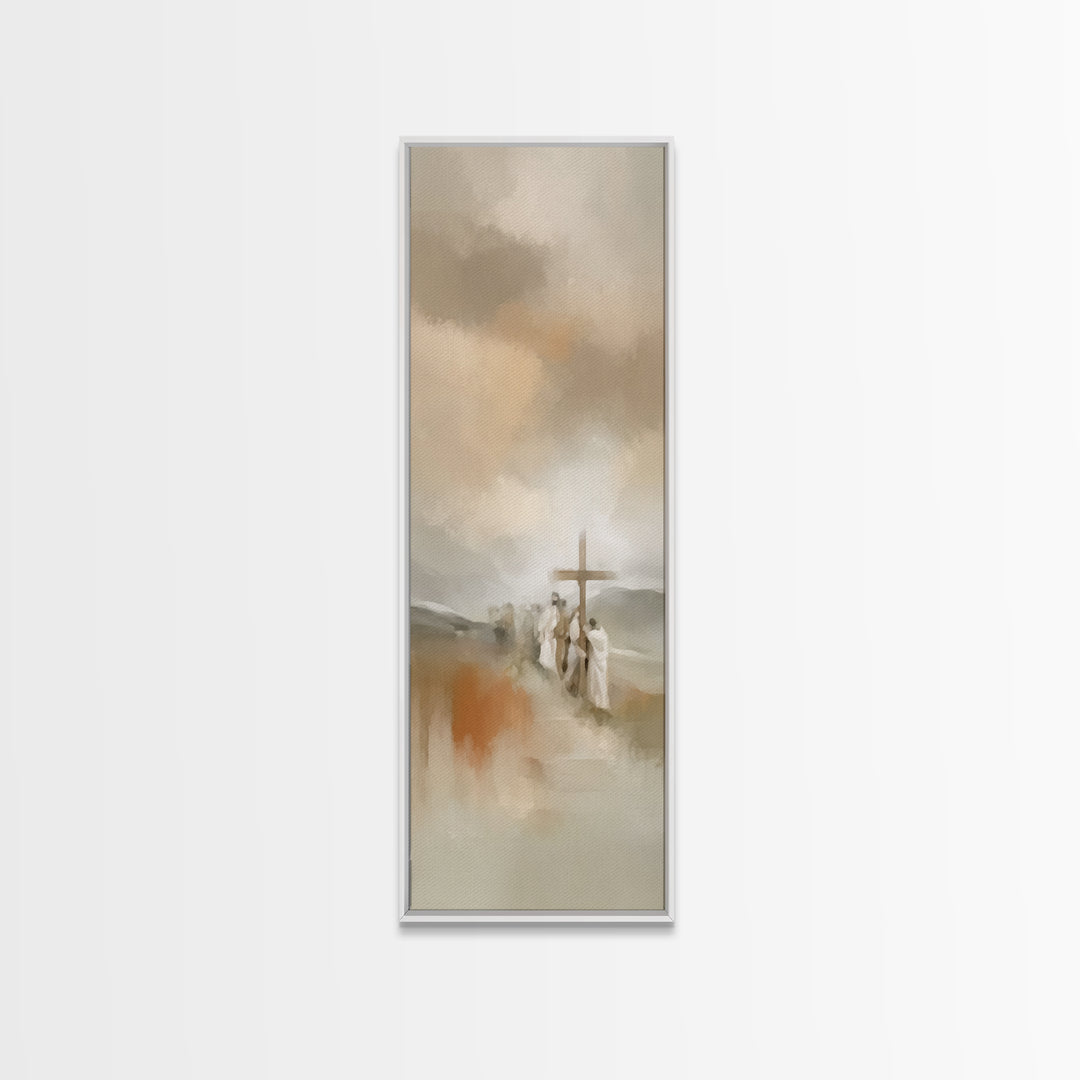 Silent Compassion | Framed Canvas Print | Christian Art Canvas | Jesus Painting | Tall Narrow Wall Art | Christian Gift Ideas | Christian A