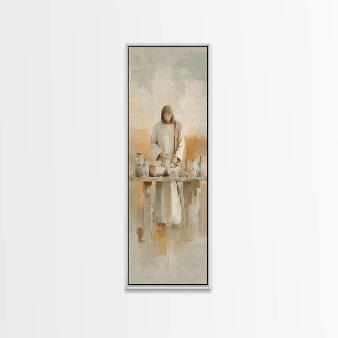 Gathering Of Light | Framed Canvas Print | Christian Wall Art | Christian Art Canvas | Jesus Painting | Tall Skinny Art Print | Christian C