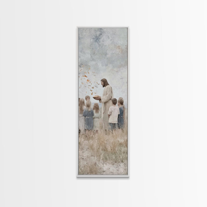 Heaven’s Little Ones – Framed Canvas Print – Jesus Painting – Christian Wall Art – Christian Art Canvas – Modern Christian Art – Christian
