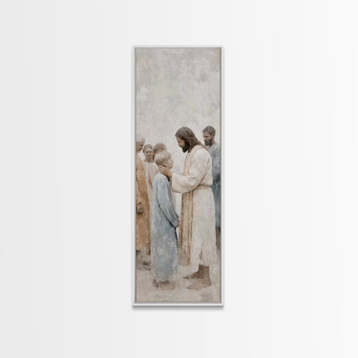 Grace Upon Children – Framed Canvas Print – Christian Wall Art – Jesus Painting – Christian Art Canvas – Large Christian Art – Christian Gi