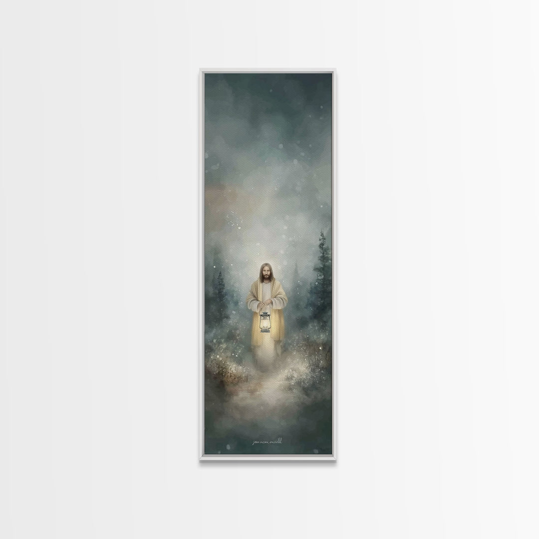 Light Of Mercy – Framed Canvas Print – Christian Art Canvas – Jesus Painting – Christian Wall Art – Skinny Art – Christian Christmas Art