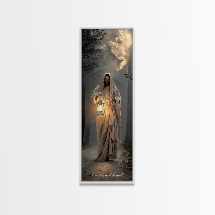 Radiant Redeemer – Framed Canvas Print – Christian Wall Art – Christian Art Canvas – Jesus Christmas Art – Tall Skinny Art Print – Christia