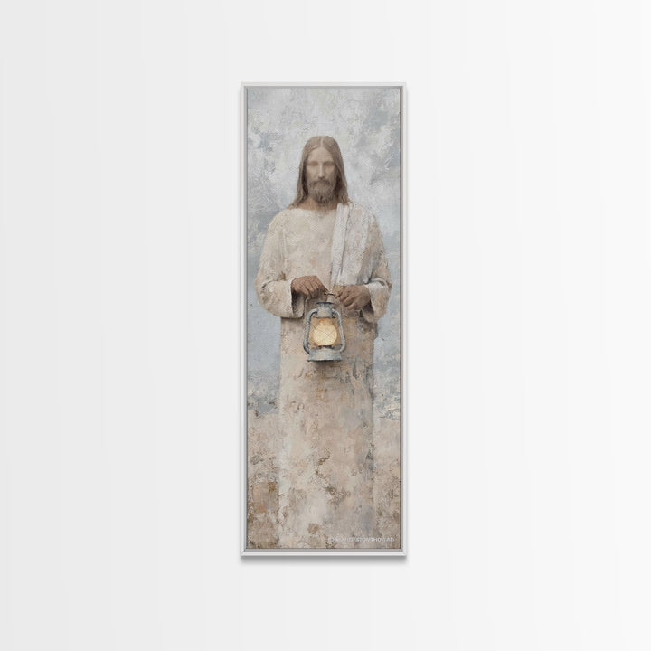Holy Stillness – Framed Canvas Print – Christian Wall Art – Christian Art Canvas – Jesus Painting – Tall Narrow Wall Art – Christian Christ