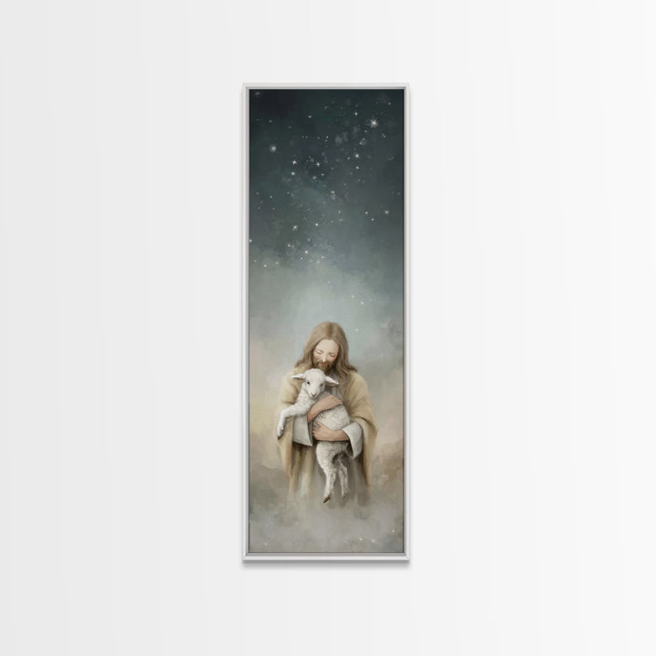 Stars Of Mercy – Framed Canvas Print – Christian Art Canvas – Jesus Painting – Skinny Art – Modern Christian Art