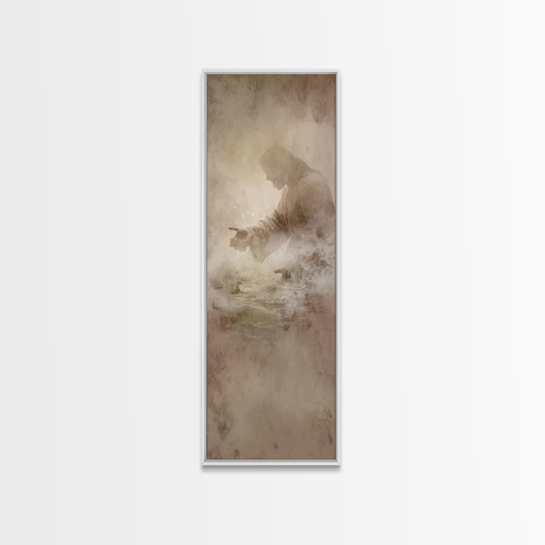 Guiding Grace Path – Framed Canvas Print – Christian Wall Art – Modern Christian Art – Tall Narrow Wall Art – Jesus Painting