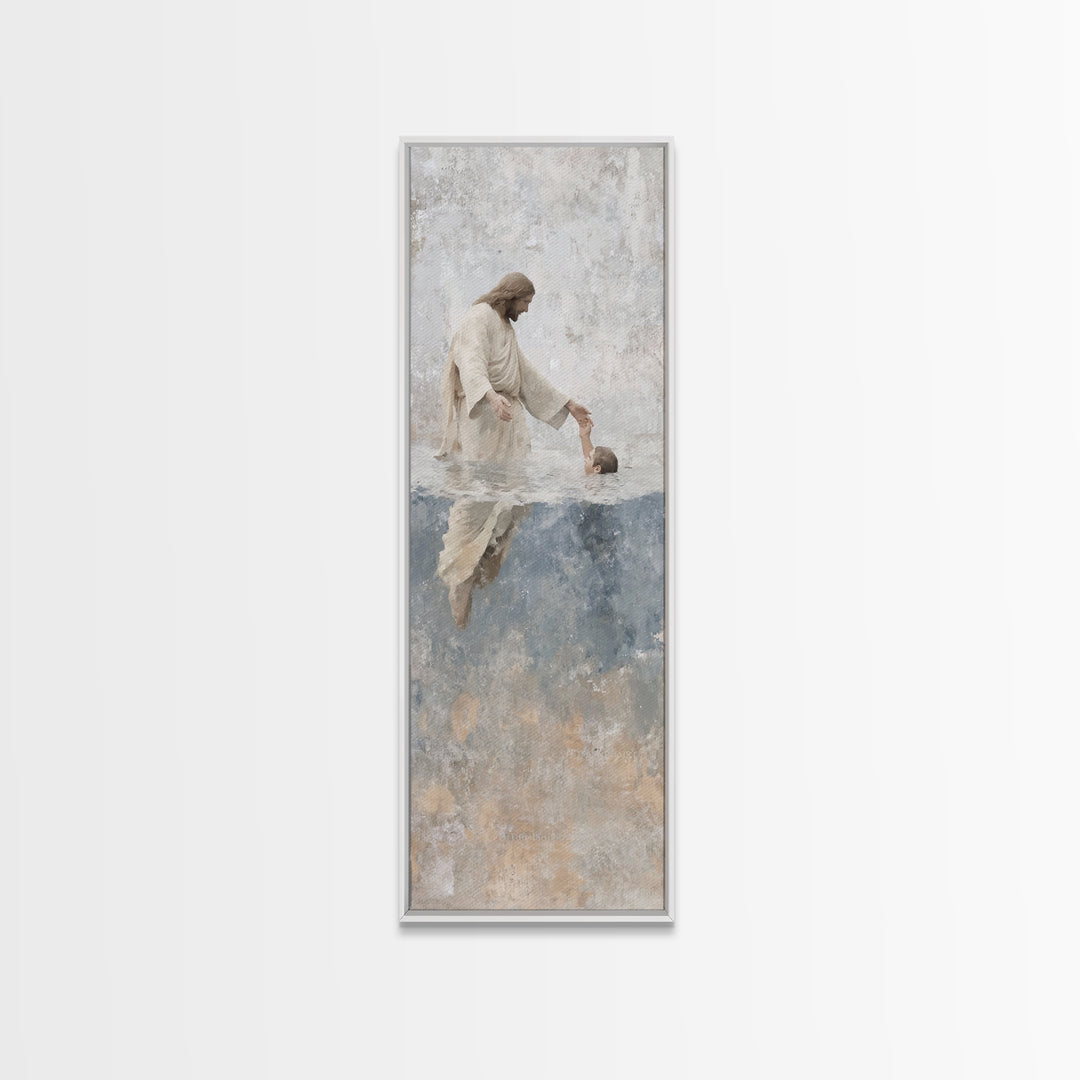 Stillness Of Faith – Framed Canvas Print – Christian Art Canvas – Christian Wall Art – Skinny Art – Jesus Painting