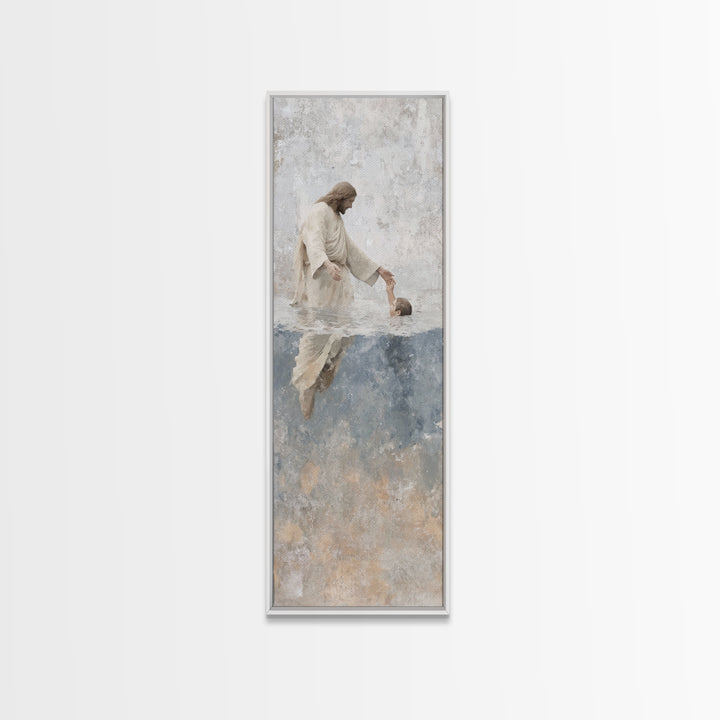 Stillness Of Faith – Framed Canvas Print – Christian Art Canvas – Christian Wall Art – Skinny Art – Jesus Painting