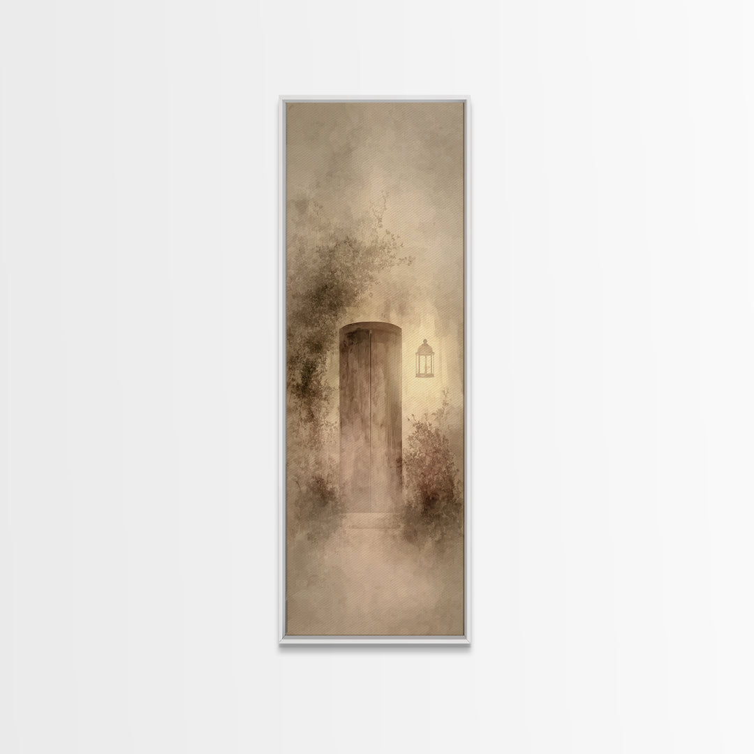 Sacred Doorway Light – Framed Canvas Print – Christian Wall Art – Narrow Art – Christian Art Canvas – Jesus Painting