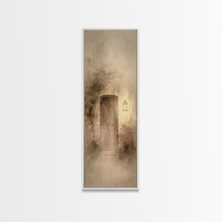 Sacred Doorway Light – Framed Canvas Print – Christian Wall Art – Narrow Art – Christian Art Canvas – Jesus Painting