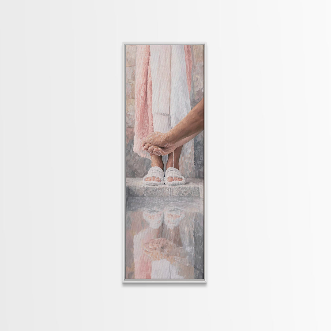 Servant Of Grace | Framed Canvas Print | Jesus Painting | Christian Wall Art | Christian Art Canvas | Christian Gift | Tall Skinny Art Prin