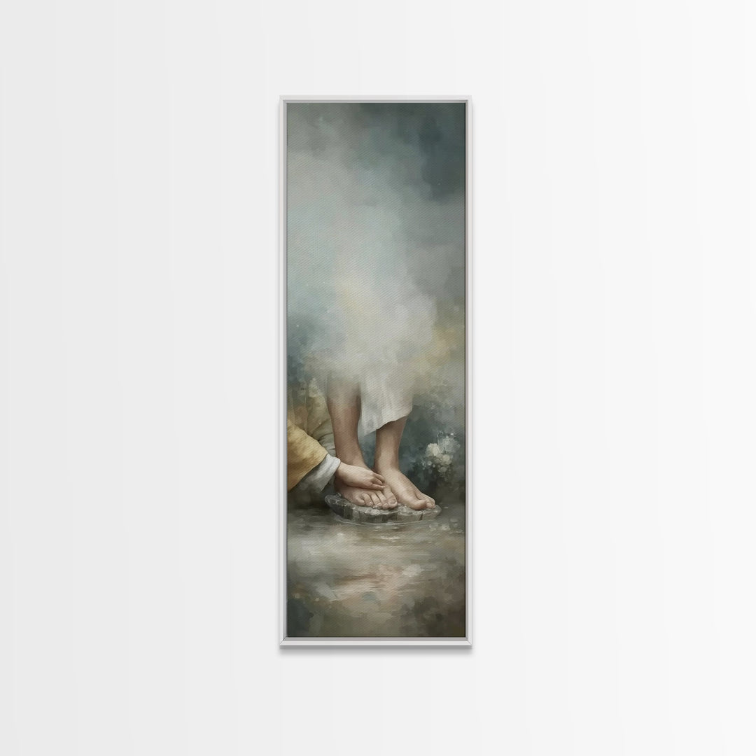 Waters Of Mercy - Framed Canvas Print - Christian Art Canvas - Christian Wall Art - Christian Gift Ideas - Jesus Painting - Narrow Art