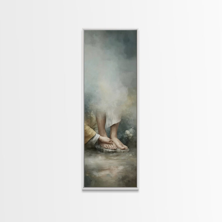 Waters Of Mercy - Framed Canvas Print - Christian Art Canvas - Christian Wall Art - Christian Gift Ideas - Jesus Painting - Narrow Art
