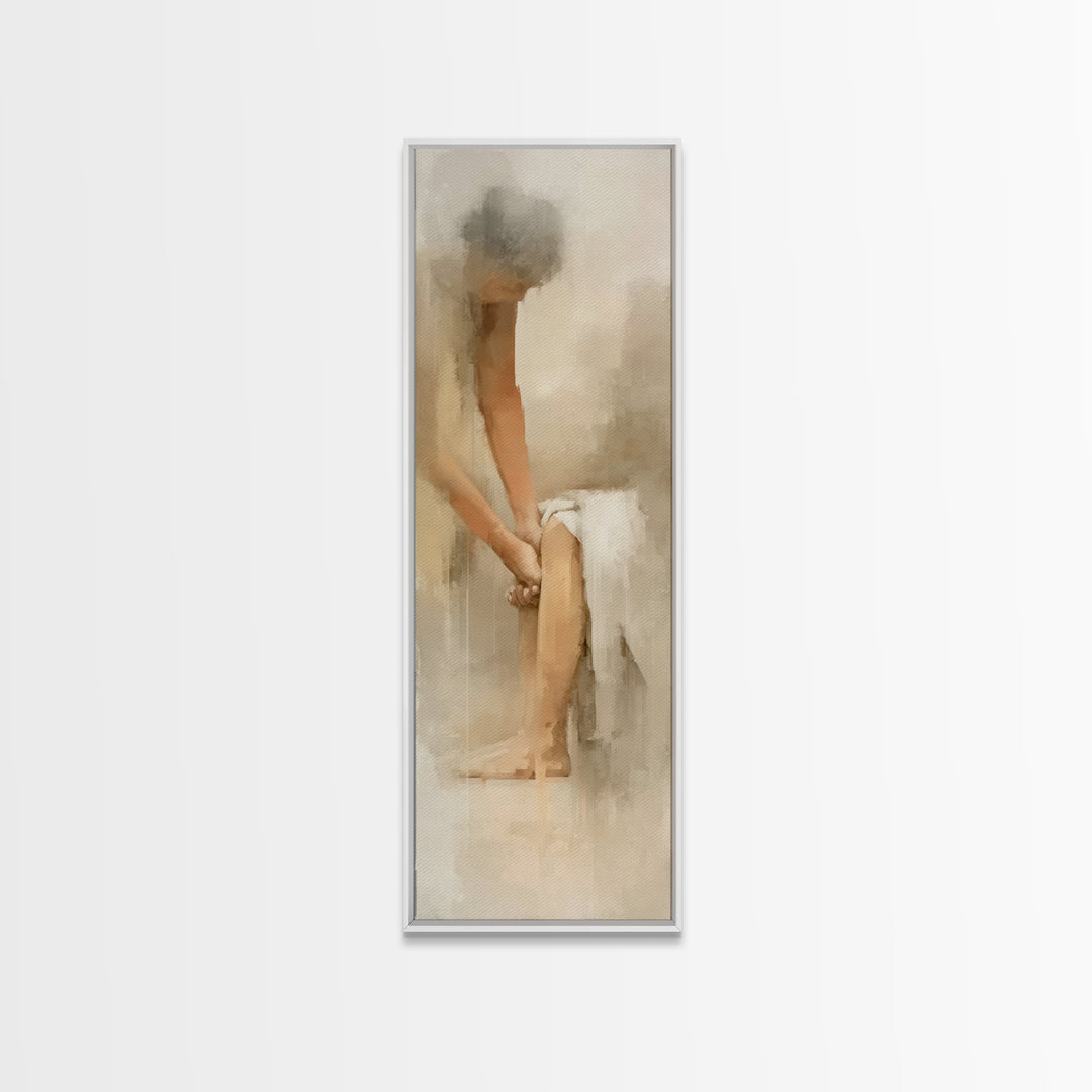 Humbled In Service, Framed Canvas Print, Christian Wall Art, Christian Art Canvas, Christian Decoration, Christian Gift, Tall Narrow Wall A