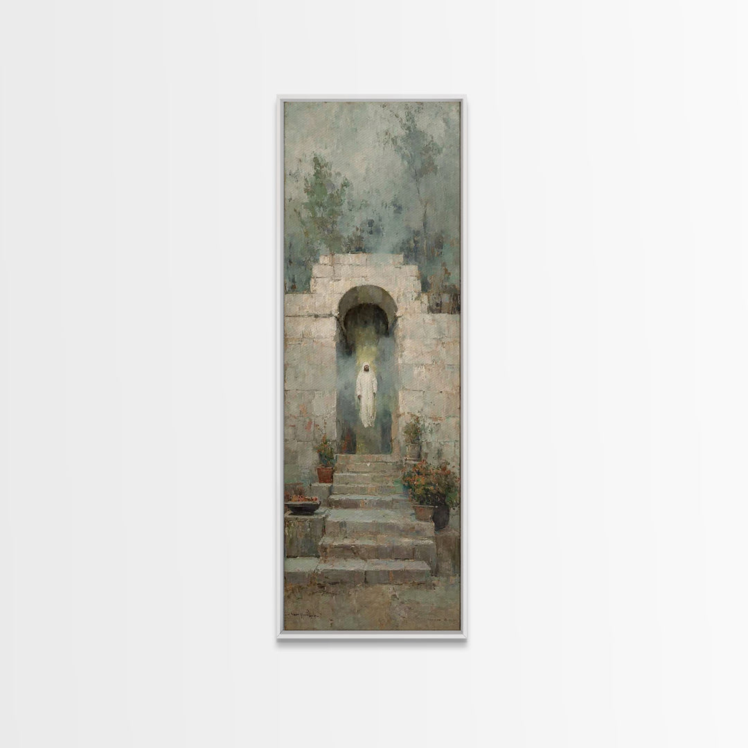 Risen Dawn Glory - Framed Canvas Print - Tall Narrow Wall Art - Christian Wall Art - Jesus Painting - Christian Art Canvas - Christian Deco