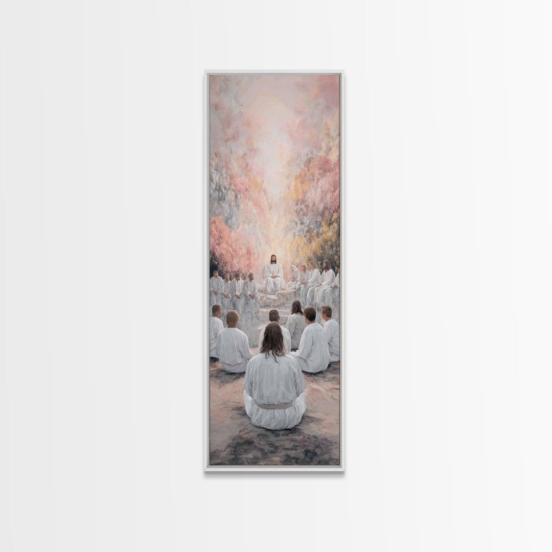 Heavenly Grove Peace - Framed Canvas Print - Narrow Art - Christian Painting - Christian Art Canvas - Christian Wall Art - Christmas Art
