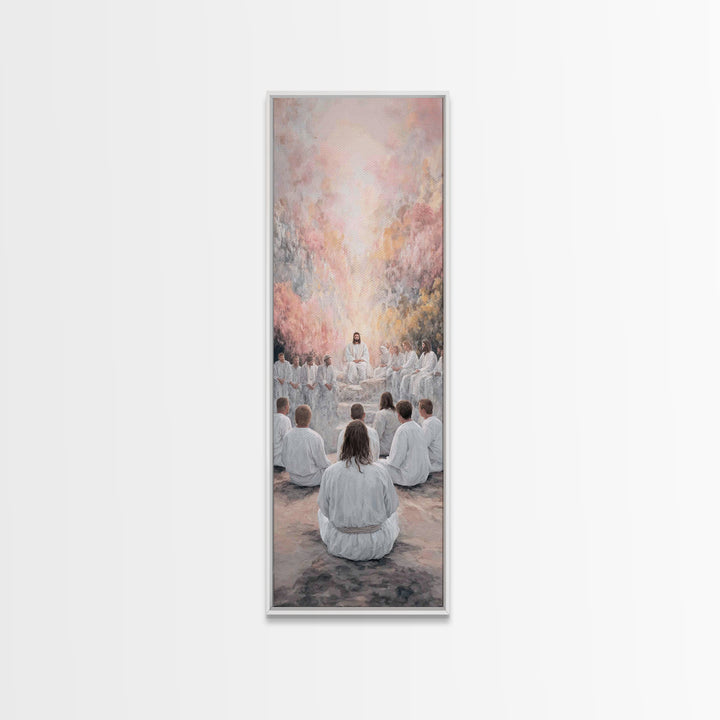 Heavenly Grove Peace - Framed Canvas Print - Narrow Art - Christian Painting - Christian Art Canvas - Christian Wall Art - Christmas Art