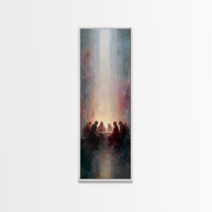 Upper Room Fire - Framed Canvas Print - Tall Narrow Wall Art - Christian Art - Jesus Painting - Christian Art Canvas - Christian Gift Ideas
