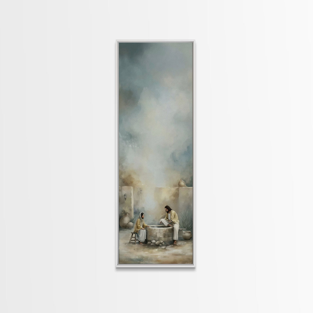 Ancient Well Grace – Framed Canvas Print – Tall Skinny Art Print – Christian Art Canvas – Christian Wall Art – Christian Painting – Christi