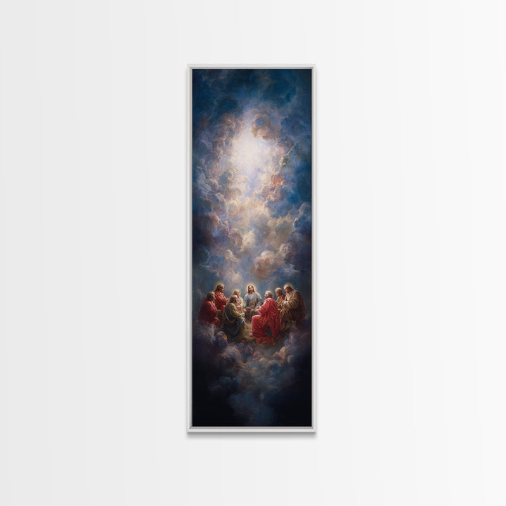 Radiant Visitation, Framed Canvas Print, Tall Skinny Art Print, Christian Wall Art, Jesus Painting, Christian Art Canvas, Christmas Art