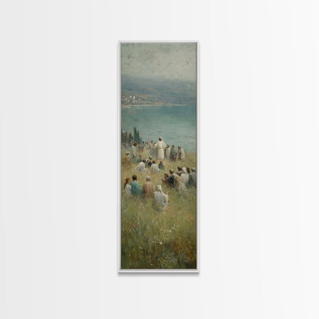 Hillside Of Mercy – Framed Canvas Print – Tall Narrow Wall Art – Christian Wall Art – Christian Art Canvas – Jesus Painting – Christmas Art