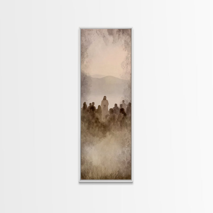 Shoreland Blessing | Framed Canvas Print | Skinny Art | Jesus Painting | Christian Wall Art | Christian Art Print | Christmas Art