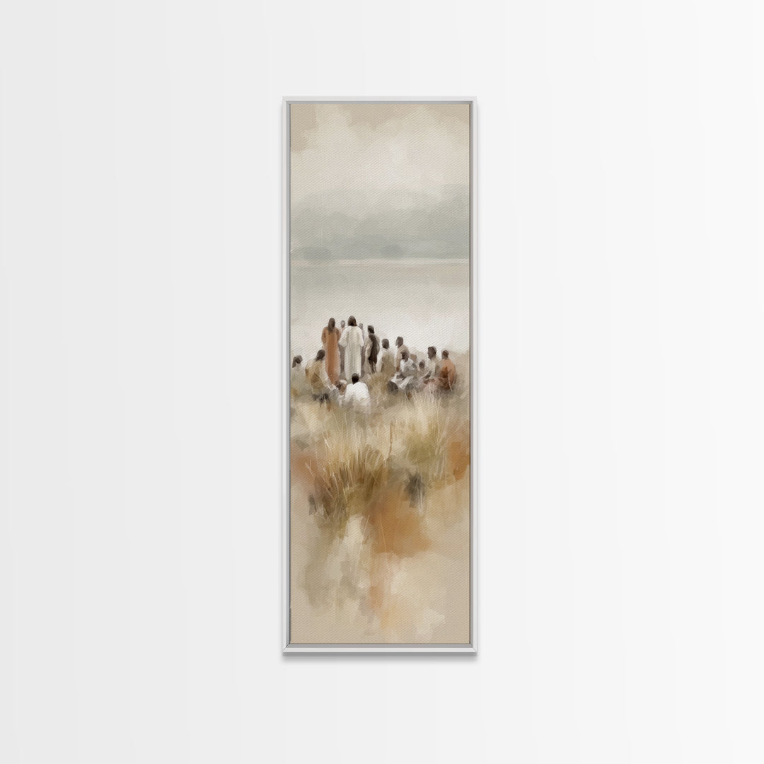 Morning Hope | Framed Canvas Print | Narrow Art | Christian Art Print | Jesus Painting | Christmas Art | Christian Wall Art