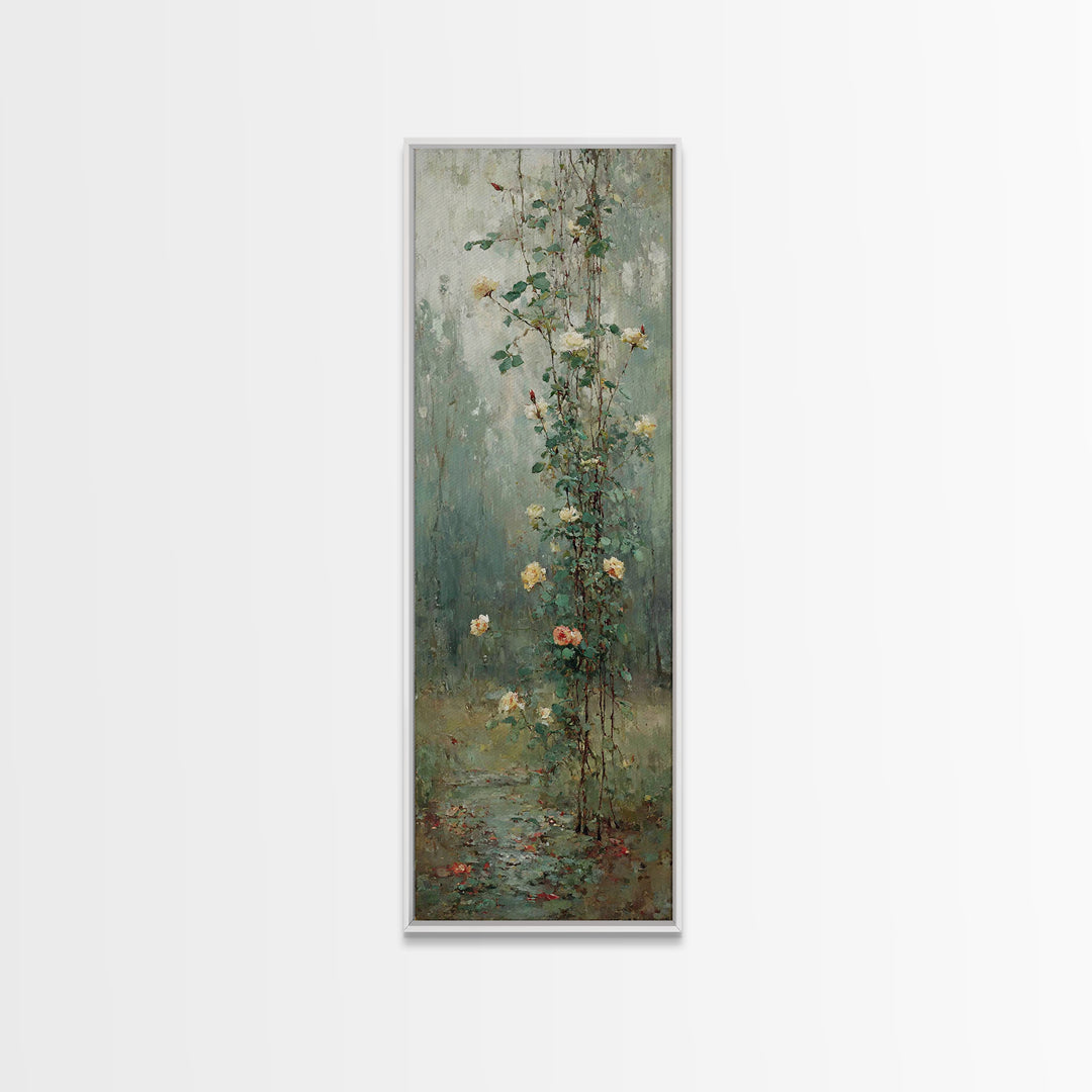 Blossoms Of Grace – Framed Canvas Print – Tall Narrow Wall Art – Christian Wall Art – Christian Art Canvas – Vintage Christian Art – Christ