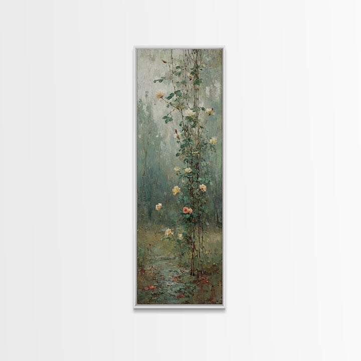 Blossoms Of Grace – Framed Canvas Print – Tall Narrow Wall Art – Christian Wall Art – Christian Art Canvas – Vintage Christian Art – Christ