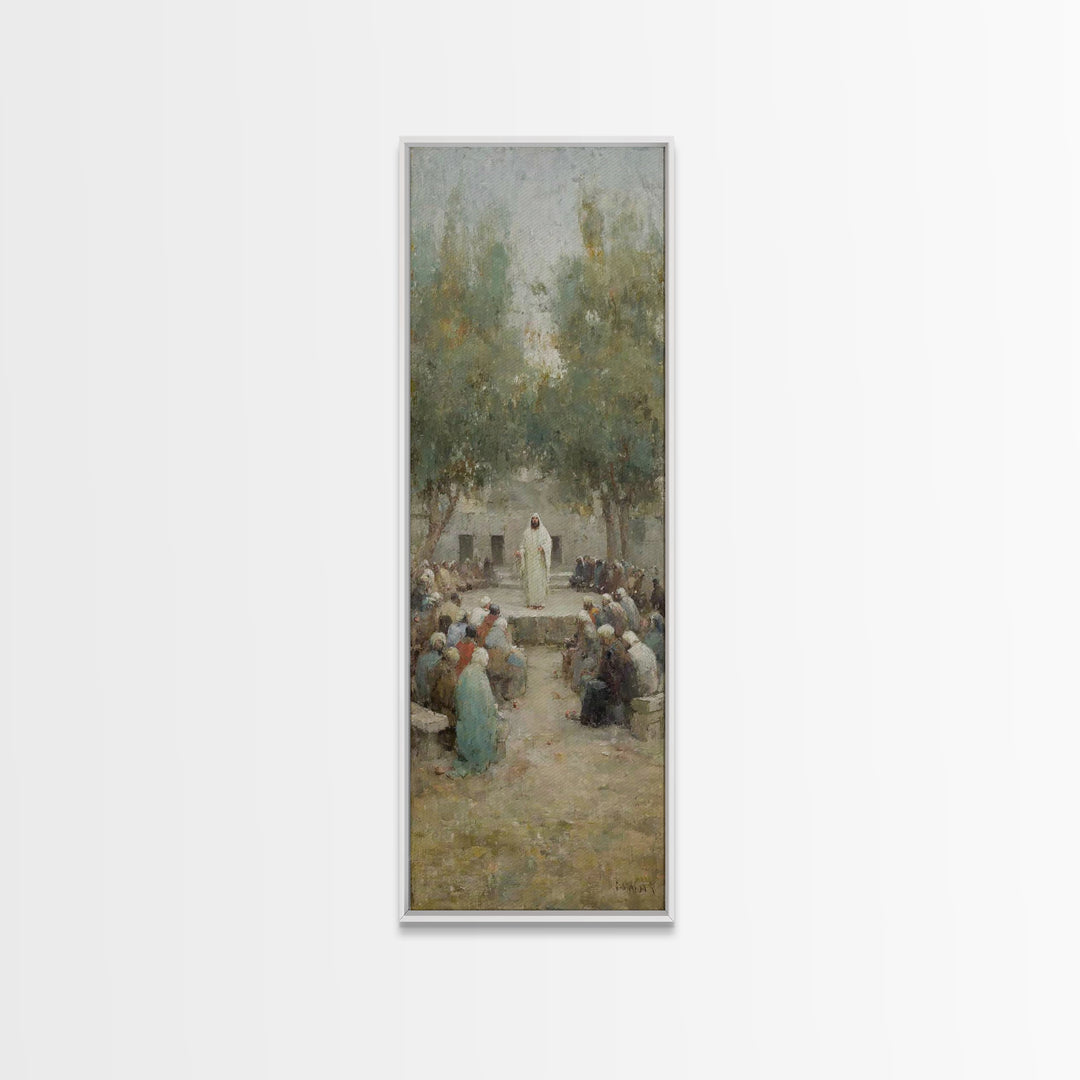 Dawn Of Faith – Framed Canvas Print – Narrow Art – Christian Art Print – Christmas Art – Jesus Painting – Christian Wall Art