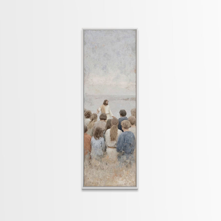 Light Of The Teacher – Framed Canvas Print – Christian Wall Art – Jesus Painting – Christian Art Canvas – Narrow Art – Christian Christmas