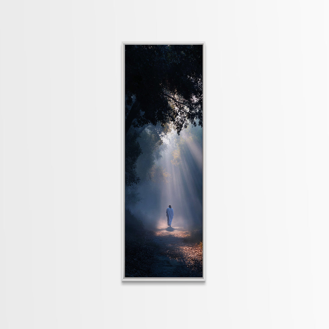 Radiant Tree Promise - Framed Canvas Print - Christian Art Canvas - Jesus Painting - Tall Narrow Wall Art - Christian Wall Art