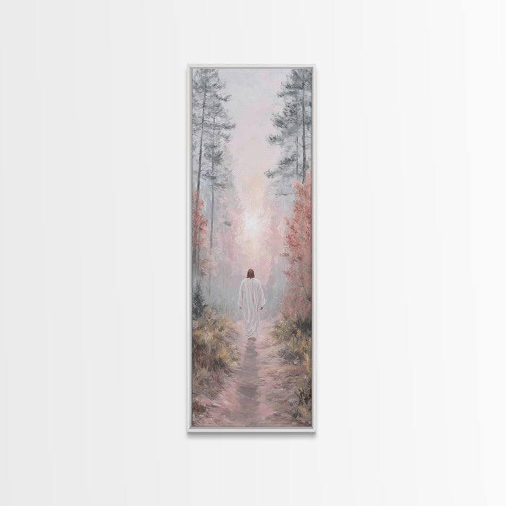 Light Of The Path - Framed Canvas Print - Christian Wall Art - Jesus Painting - Narrow Art - Christian Art Canvas