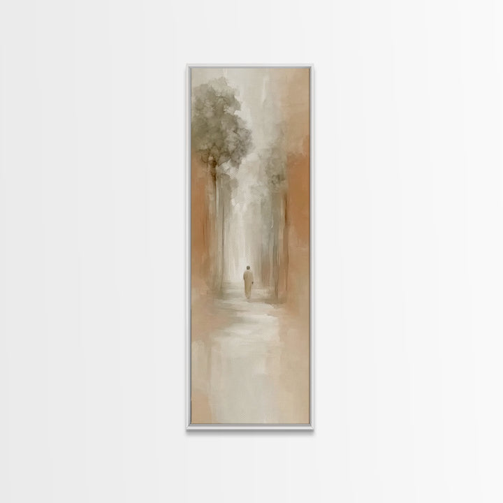 Desert Haze Journey - Framed Canvas Print - Christian Art Canvas - Jesus Painting - Tall Narrow Wall Art - Christian Wall Art