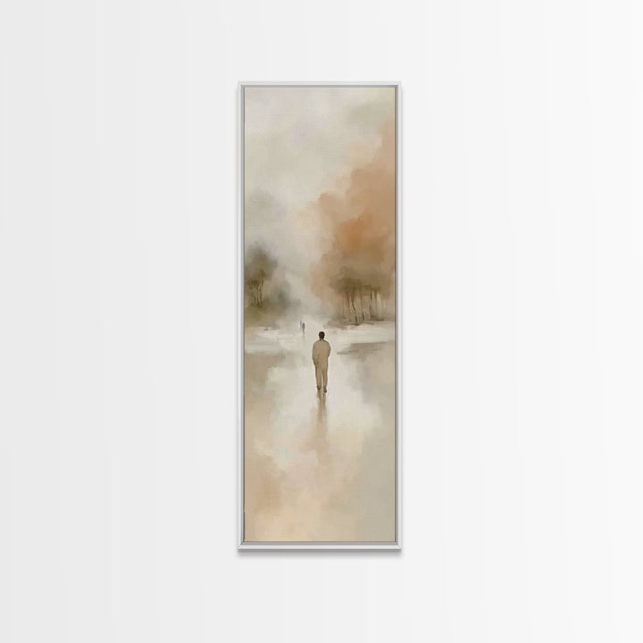 Distant Hope Trail, Framed Canvas Print, Christian Art Canvas, Jesus Painting, Skinny Art, Christian Wall Art