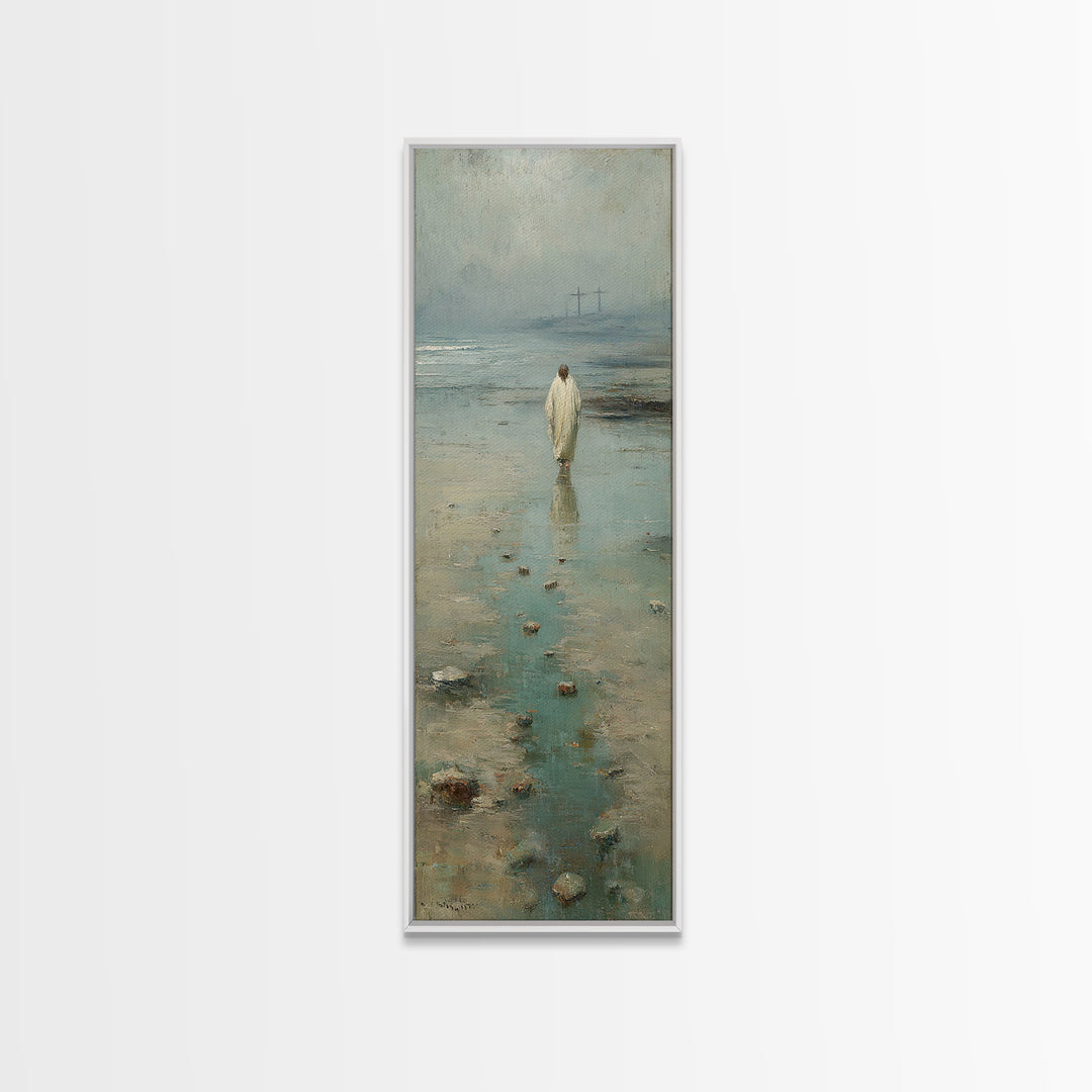 Light Of Hope – Framed Canvas Print – Jesus Painting – Christian Wall Art – Christmas Art – Tall Skinny Art Print – Christian Art Canvas